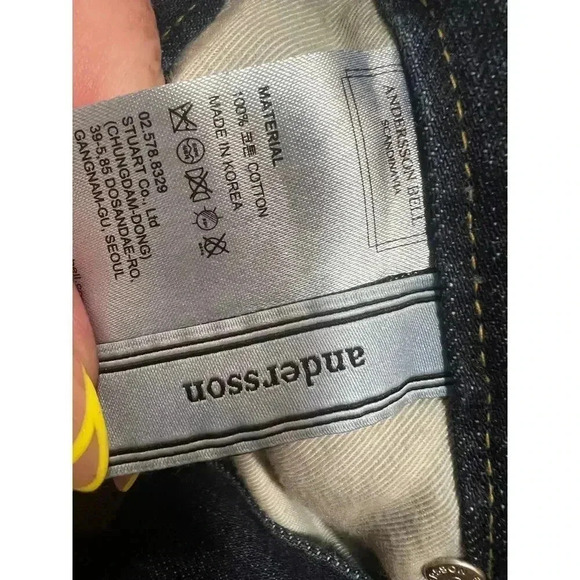 ANDERSSON BELL SCANDENAVIA high rise CUFFED CAPRI DENIM JEANS SIZE LARGE - Picture 3 of 8